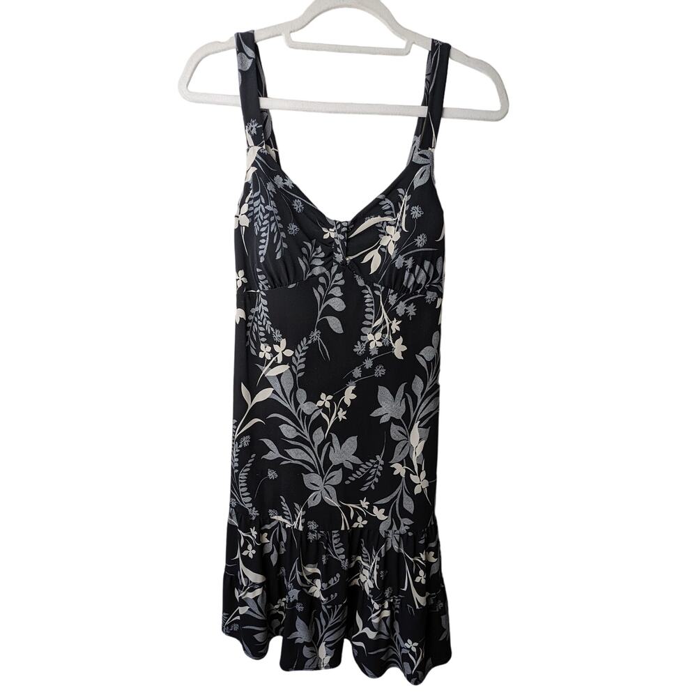 Dress Barn Ladies Black Print Dress Size 12